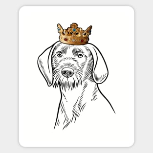 Wirehaired Pointing Griffon Dog King Queen Wearing Crown Sticker